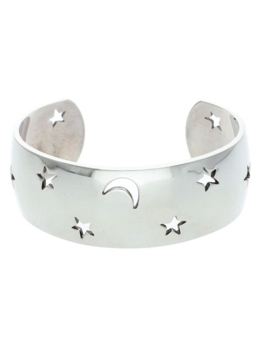Hermes Moon Star Silver Bangle Bracelet